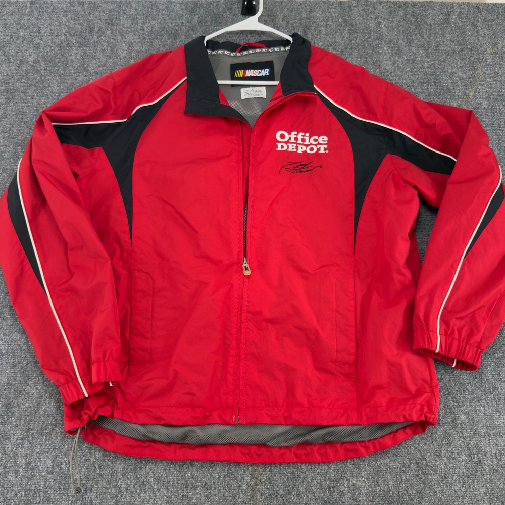 NASCAR Tony Stewart Office Depot Racing Windbreaker Jacket Red Size L